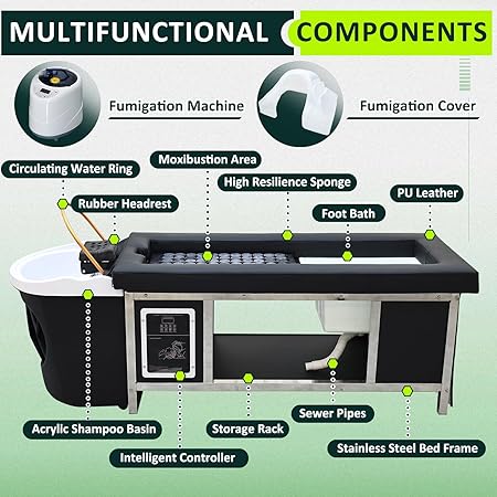Head Spa Bed, Moxibustion Salon Beauty Bed