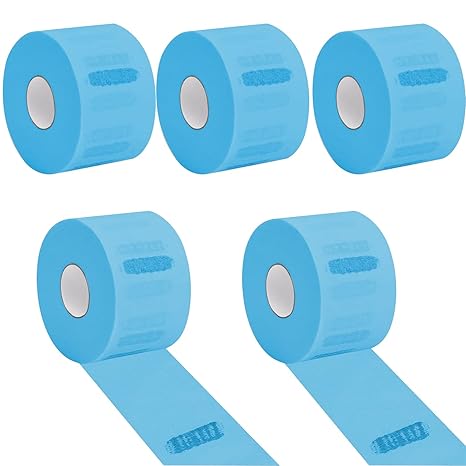 Barber Blue Disposable & Flexible Paper Neck Strips