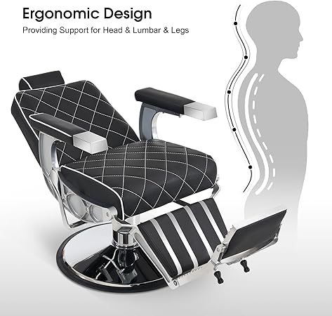 Classic Barber Chair, Professional 660lbs